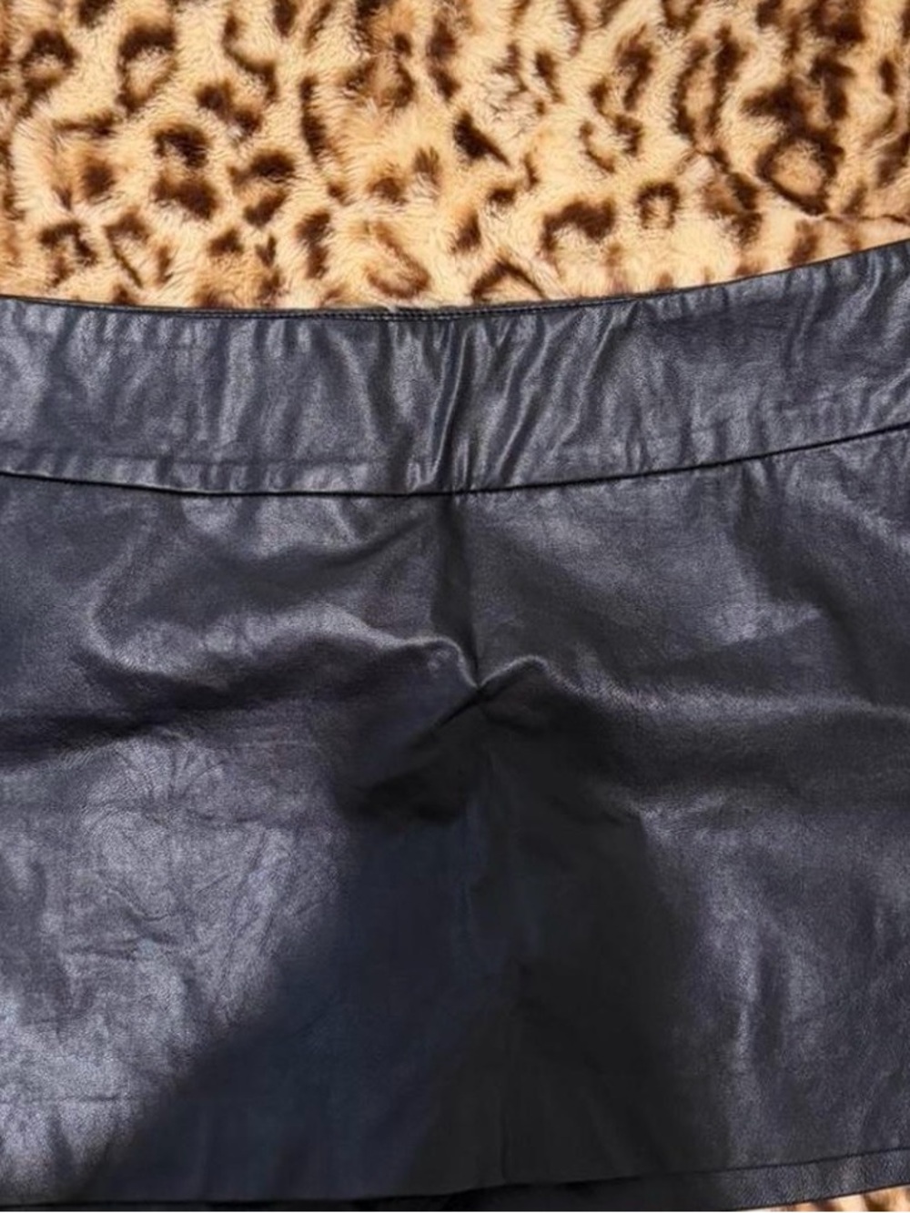 American Threads Black Jacket with Tan Faux Fur Collar Trim